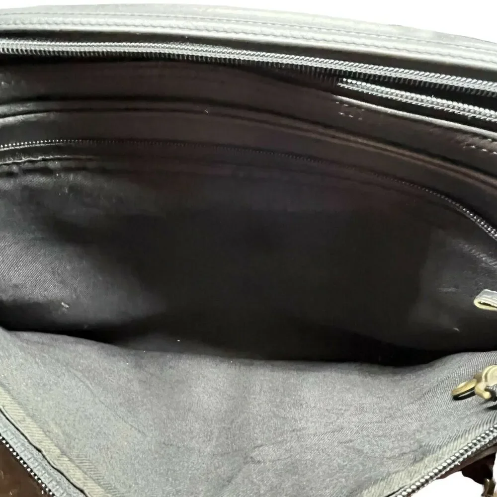 Messenger Bag Vintage Eddie Bauer Unisex Black Distressed Adjustable Strap